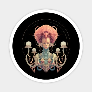 Alien Queen: Lucid Digital Art in Fantastic Grotesque Style Magnet